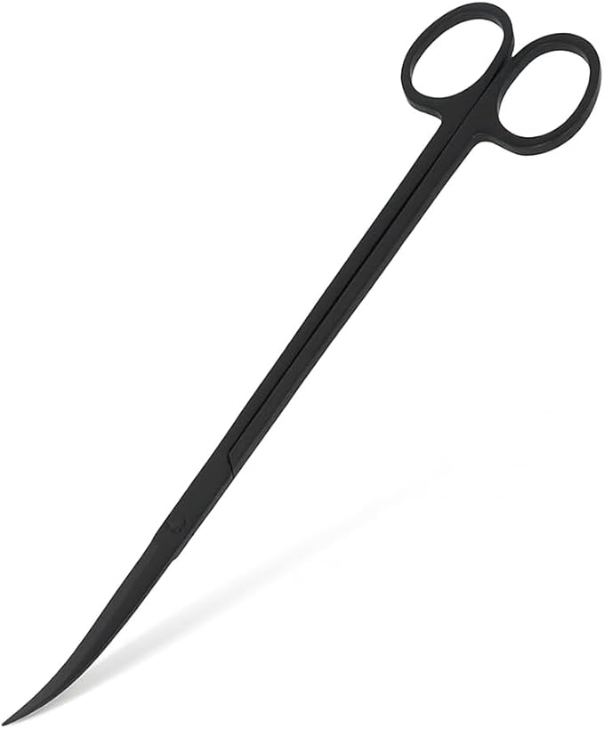 Mandala Crafts 12 Inches Black Stainless Steel Curved Aquarium Scissors by MandalaCrafts