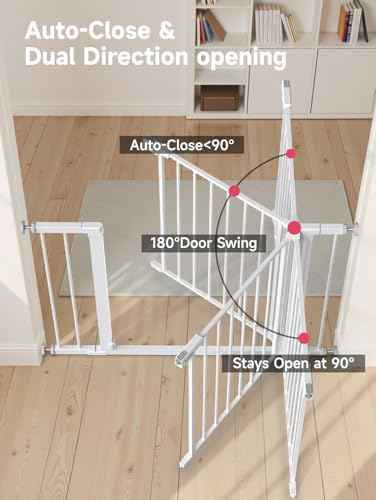 29.5-40.5" Baby Gate for Stairs, Dog Gate for Doorways, Walk Thru Auto