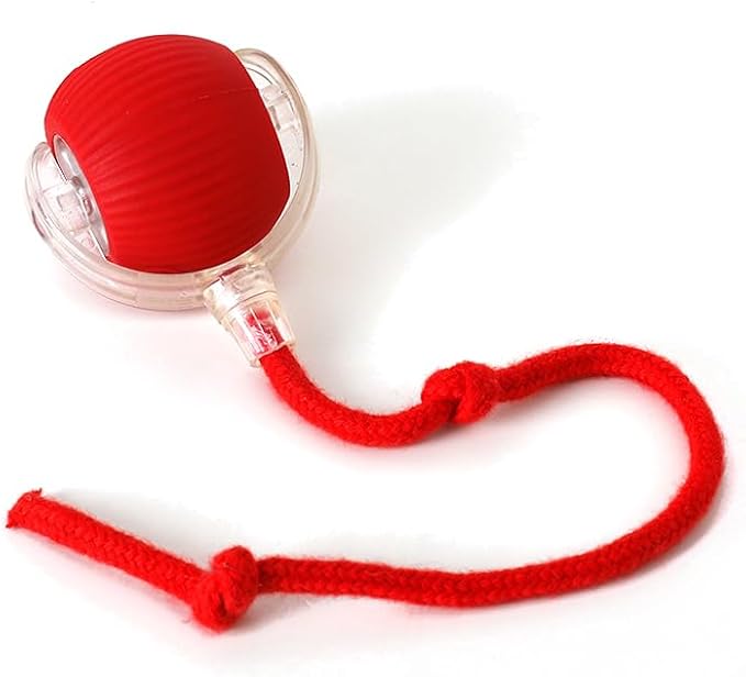Cat Toy Ball with Tail Rope, Smart Rolling Ball, LED Light, Electric - Image 2
