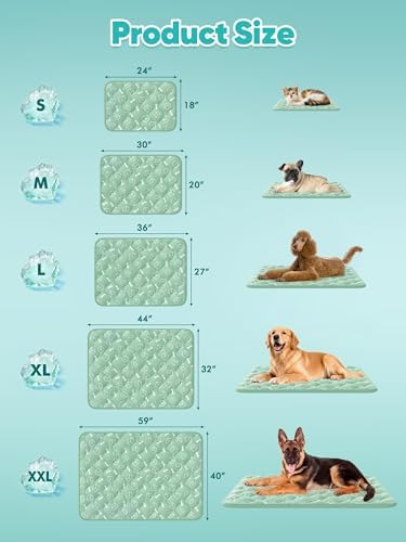 Rywell Dog Cooling Mat 2.0, Nature Green,59" x 40" Thick & Durable