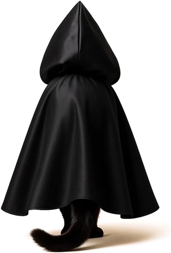 Black Cat Cloak with Hood for Indoor Cats, Funny Superhero Cosplay Halloween - Image 9