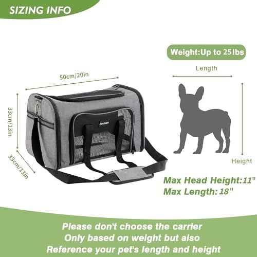 Soundy Large Cat Carrier Dog Carrier Under 25 Lbs,Collapsible