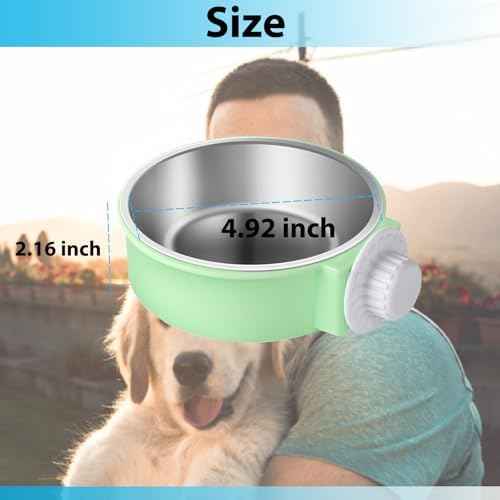 Mechpia 2 Pieces Crate Dog Bowl, Removable Stainless Steel Pet Kennel