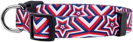 Native Pup American Flag Dog Collar- Red White and Blue- Patriotic