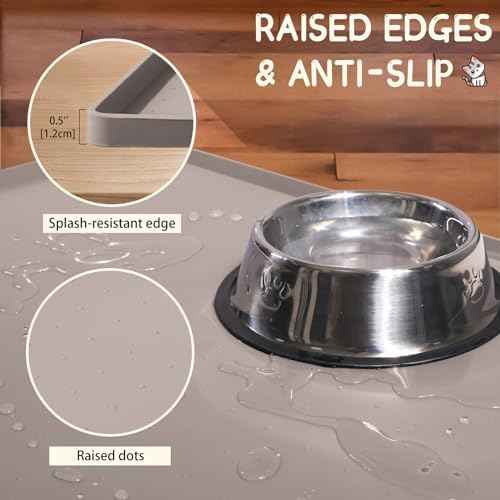 MateeyLife Silicone Cat & Dog Food Mat for Floors Waterproof