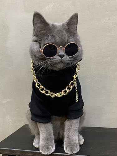 QWINEE 3Pcs Dog Hoodie Cat Apparel Dog Custume Set with Necklace and