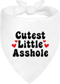 Cutest Little Asshole White Dog Bandana, Cute Soft Pet Scarf Decor, Funny Pet by ZBBFSCSB