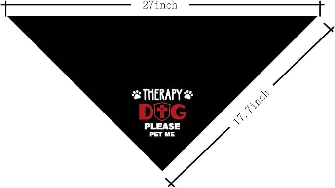 Dog Bandana, Therapy Dog Please Pet Me with, Dogs Scarf Classical Printing - Image 2