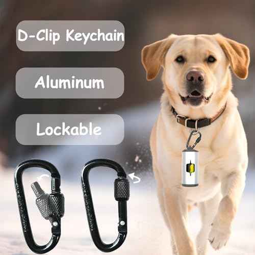 Metal Dog Poop Bag Holder 2-Pack w/Leash Clip|Durable