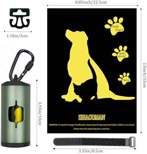Metal Dog Poop Bag Holder w/Leash Clip|Durable Scratch-Resistant
