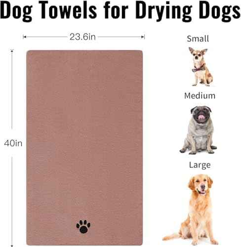 Puomue Microfiber Dog Towels for Drying Dogs, Super Absorbent and Soft