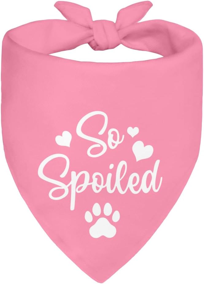 So Spoiled Pink Dog Bandana, Cute Love Printing Bandanas Decor, Funny Pet Scarf by ZBBFSCSB
