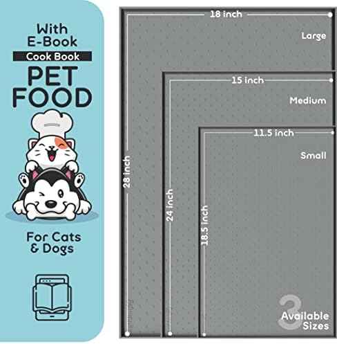 Dog Food Mat - 28x18 Raised Edges Dogs Mat for Food and Water Prevent