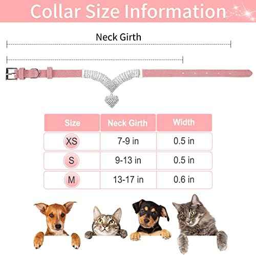 EXPAWLORER Cute Dog Necklace - Rhinestone Dog Collar, Soft Velvet