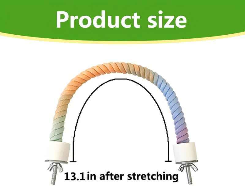 2Pcs Rope Perches for Bird Cages, Rope Perch for Parrots, Cockatiels &