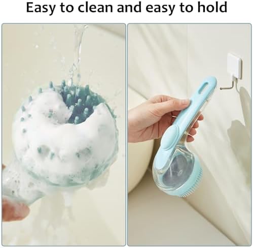 (6 Pcs) ELEGX Pet Grooming Bath Massage Brush with Soap and Shampoo