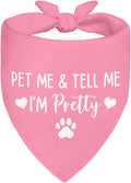 Pet Me & Tell Me I'm Pretty Pink Dog Bandana, Cute Adjustable Scarf by ZBBFSCSB