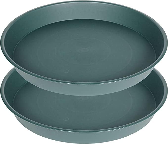 2 Pack of Bird Bath Bowl 19", 2.3" Depth, 18 19 inch Plant Tray Saucer by Bleuhome