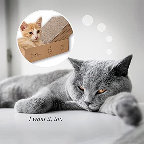 4 Packs in 1 Cat Scratch Pad with Box, Cat Scratcher