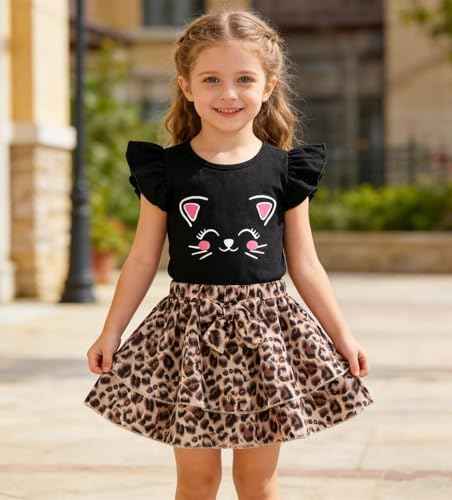 Girls Skirt Set 2 Piece Outfit Toddler Summer Clothes Ruffle Sleeve