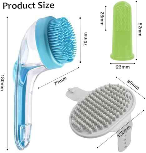 (6 Pcs) ELEGX Pet Grooming Bath Massage Brush with Soap and Shampoo