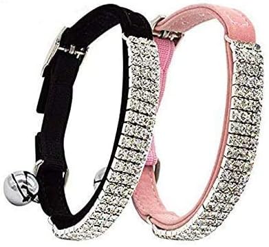 CHUKCHI Soft Velvet Safe Cat Adjustable Collar Bling Diamante by CHUKCHI
