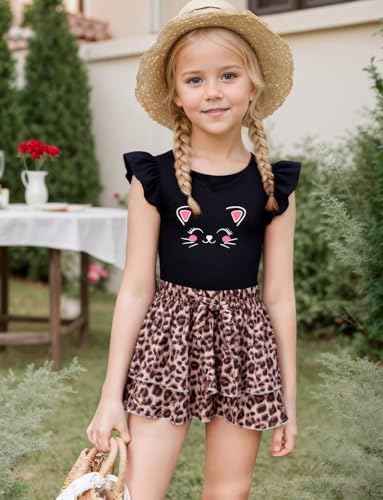 Girls Skirt Set 2 Piece Outfit Toddler Summer Clothes Ruffle Sleeve