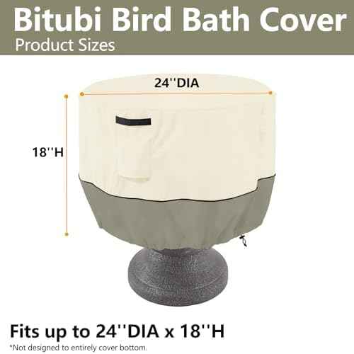Bitubi Bird Bath Cover(24"x18") 600D Oxford Cloth Garden Fountain