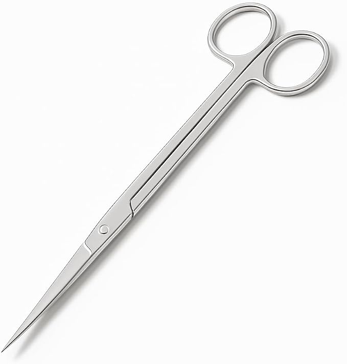 Mandala Crafts 12 Inches Silver Stainless Steel Straight Aquarium Scissors - Image 2