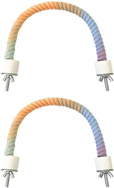 2Pcs Rope Perches for Bird Cages, Rope Perch for Parrots, Cockatiels &