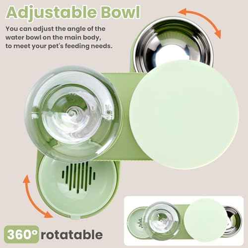 Automatic Cat Feeder Stainless Steel Water Dispenser Gravity Food