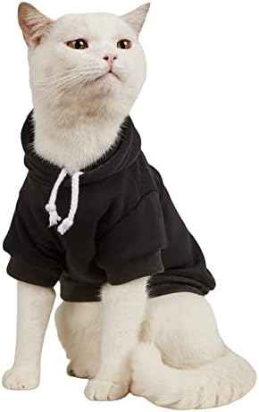QWINEE Basic Dog Hoodie Sweatshirt Puppy Sweater Warm Cat Costumes Pet