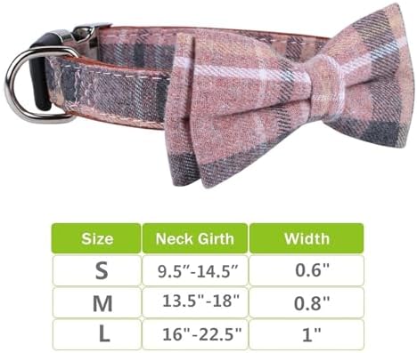 Faleela Cute Soft Girl Dog Collar with Bow, Bowtie Dog Collar for