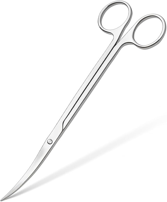 Mandala Crafts 10 Inches Silver Stainless Steel Curved Aquarium Scissors by MandalaCrafts