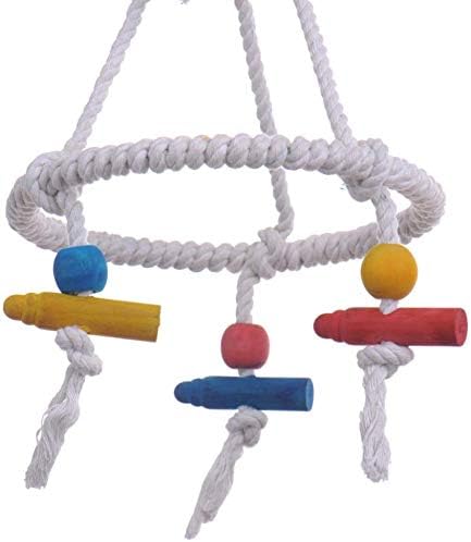 Litewoo Bird Parrot Cotton Swing Round Perch Stand - Image 6