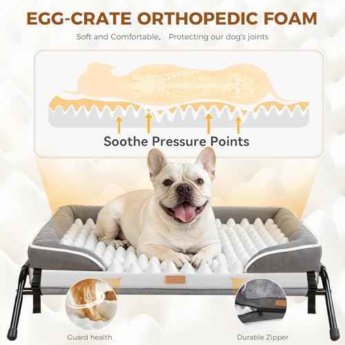 Lekereise Outdoor Elevated Dog Beds for Small Dogs, Portable Indoor &