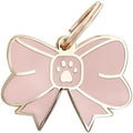 Two Tails Bow Pet ID Tag, Personalized Dog Name Tag by TwoTailsPetCompany