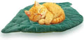 Romaneco Leaf Shaped Self-Warming Cat Bed Mat – 26"x20" Flannel &