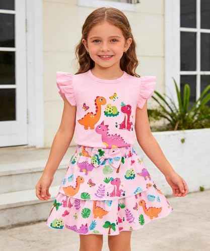 Girls Skirt Set 2 Piece Outfit Toddler Summer Clothes Ruffle Sleeve