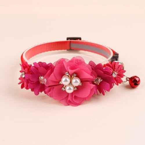 2 Pack Cat Collar Pink Floral with Bell and Removable Flower Bowtie