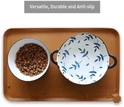 Hoki Found Silicone Pet Food Mats Tray - High-Lips Pet Dog Cat Bowl