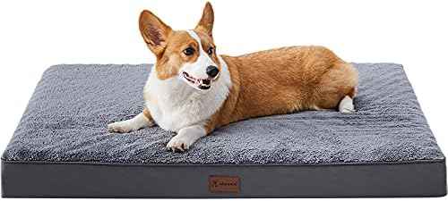 Waterproof Dog Crate Bed for Small Dogs Orthopedic 23x17 Grey
