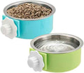 Mechpia 2 Pieces Crate Dog Bowl, Removable Stainless Steel Pet Kennel