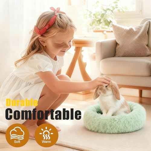 Bunny Rabbit Hideout Bed Small Animal Bedding Donut-Shaped Burrowing