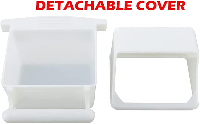 Lot of 4 Bird Cage White Plastic Seed Water Feeder Cups - Image 2