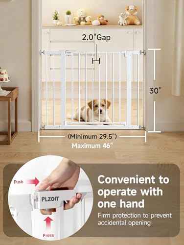 29.5-40.5" Baby Gate for Stairs, Dog Gate for Doorways, Walk Thru Auto