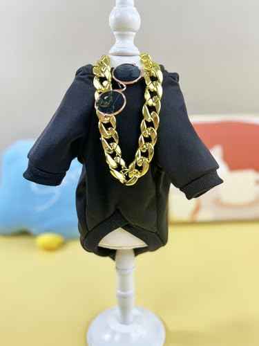 QWINEE 3Pcs Dog Hoodie Cat Apparel Dog Custume Set with Necklace and