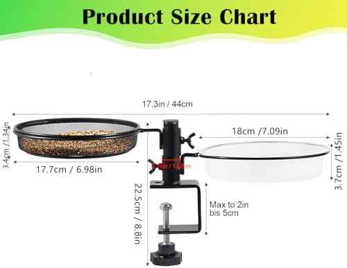 HRAYLTOP Deck Bird Feeders with Metal Mesh Tray and 2 Water Bowls