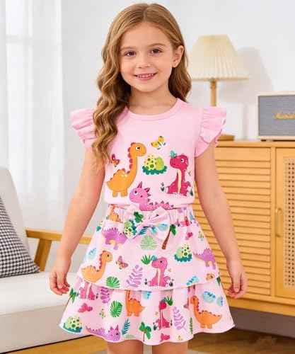 Girls Skirt Set 2 Piece Outfit Toddler Summer Clothes Ruffle Sleeve