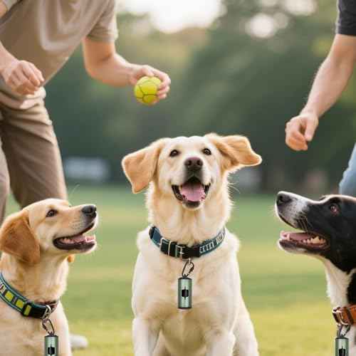 Metal Dog Poop Bag Holder w/Leash Clip|Durable Scratch-Resistant